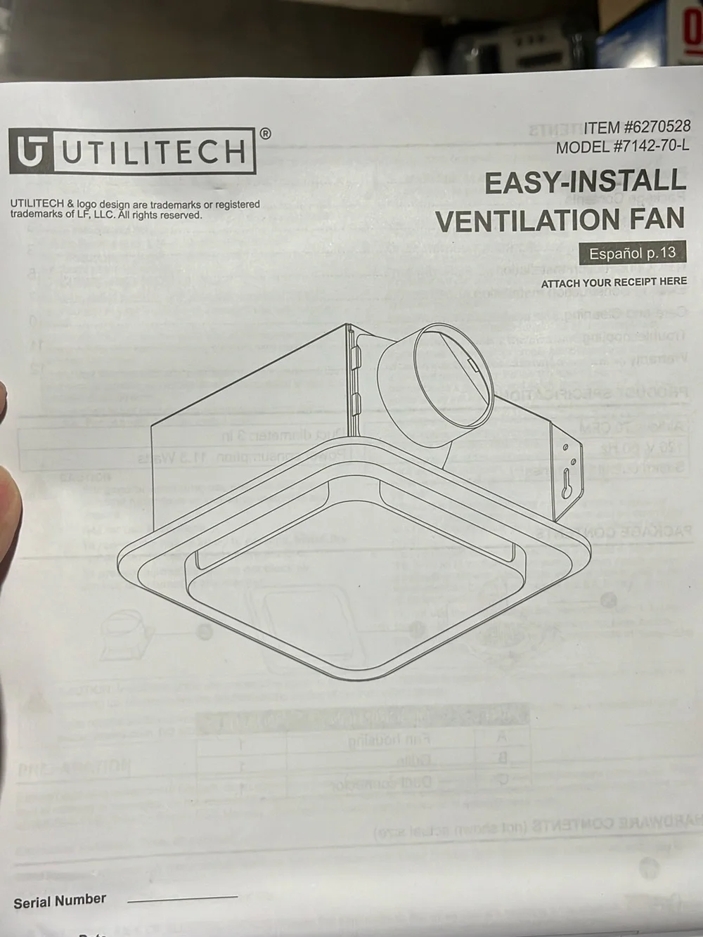 White Bathroom Exhaust Fan - Quiet Energy Star Vent